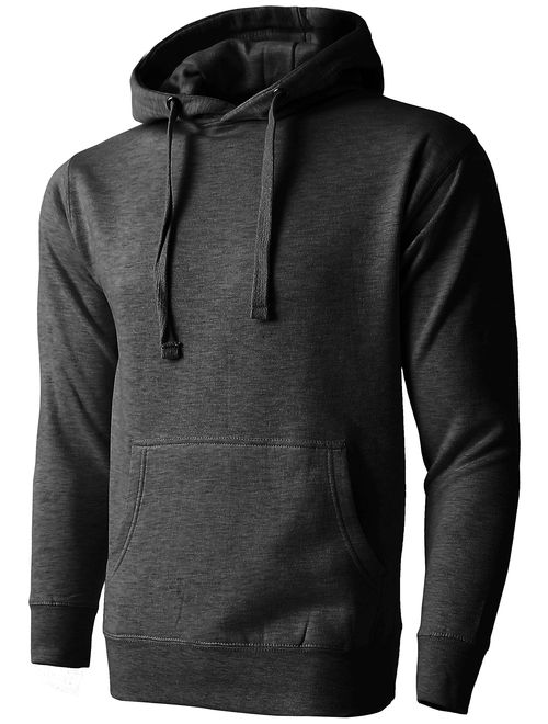 Hat and Beyond Mens Fleece Pullover Hoodie Heavyweight Sweatshirts 1HCA0009 (Small/1hca09_charcohea)