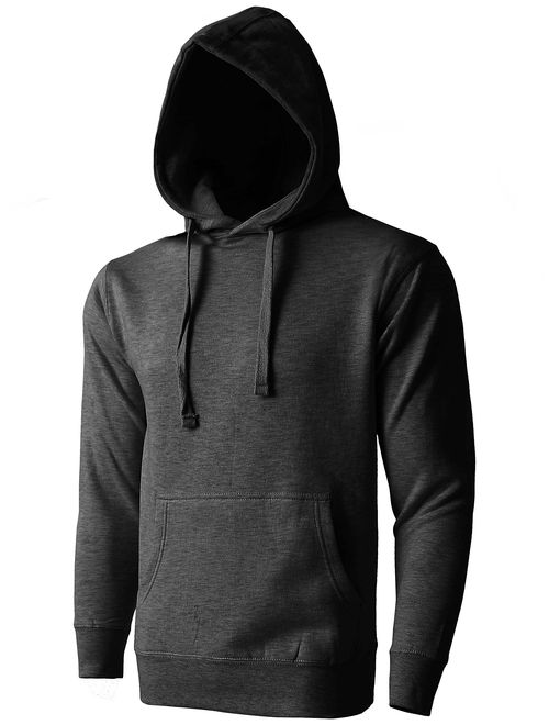 Hat and Beyond Mens Fleece Pullover Hoodie Heavyweight Sweatshirts 1HCA0009 (Small/1hca09_charcohea)