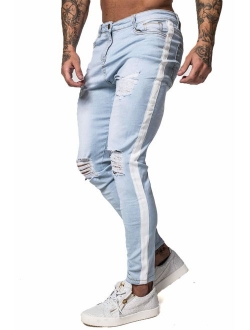 Men's Ripped Jeans Slim Fit Skinny Stretch Jeans Pants