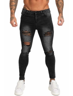 Men's Ripped Jeans Slim Fit Skinny Stretch Jeans Pants