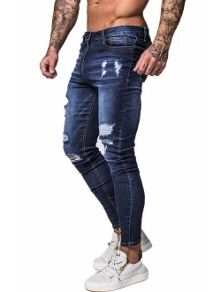 Men's Ripped Jeans Slim Fit Skinny Stretch Jeans Pants