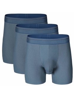 Men's 3 Pack Fast Dry Lightweight Striped Pouches Boxer Briefs