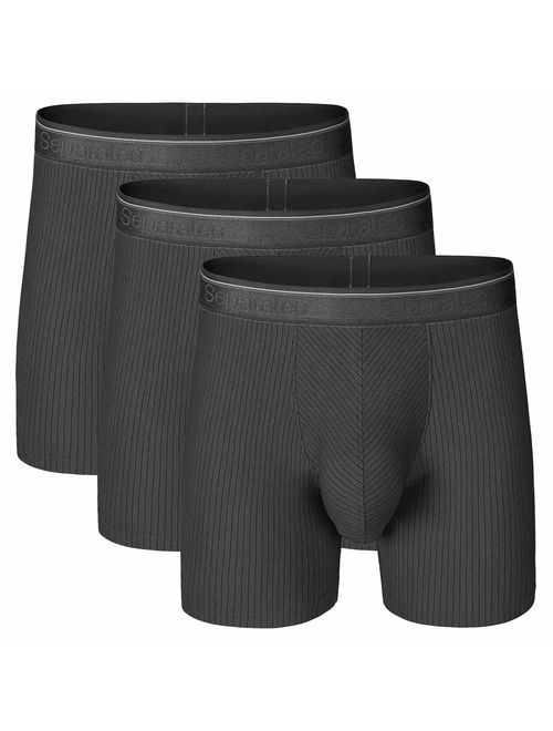 Separatec Men's 3 Pack Fast Dry Lightweight Striped Pouches Boxer Briefs