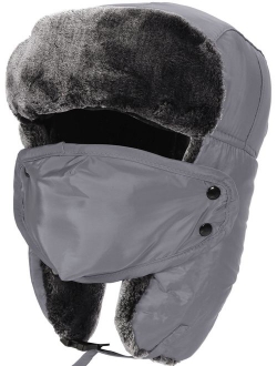 Verabella Winter Faux Fur Outdoor Trapper Cap Ushanka Russian Hats with Windproof Facemask