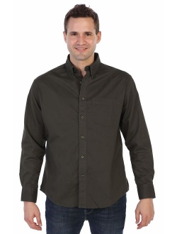 Mens Long Sleeve Casual Twill Shirt