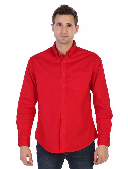 Gioberti Mens Long Sleeve Casual Twill Shirt