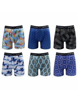 Warriors & Scholars | Mens Boxer Briefs 6 Set Multi Pack | Men's No Ride Up Underwear Boxers for Men, Youth