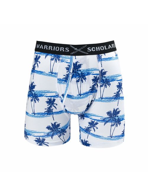 Warriors & Scholars | Mens Boxer Briefs 6 Set Multi Pack | Men's No Ride Up Underwear Boxers for Men, Youth