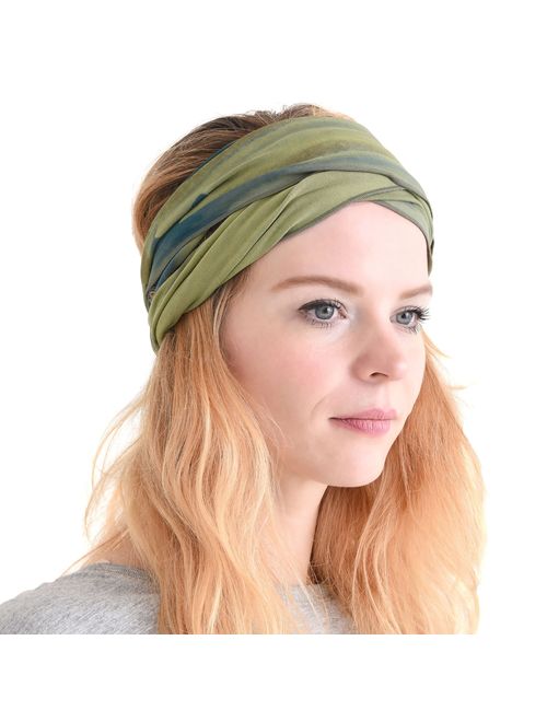 CHARM Casualbox | Mens Elastic Headband Tie Dye Japanese Boho Bandana Hair Band Hippie