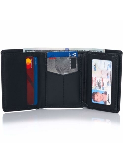 RFID Mens Theo OVERSIZED Trifold Wallet Deluxe Capacity With Divided Bill Section Camden Collection Comes in a Gift Box