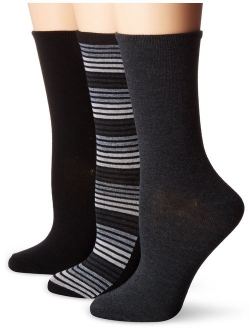 Women's Flat Knit Crew Sock, 3 Pair Pack