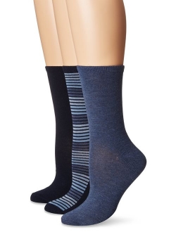 Women's Flat Knit Crew Sock, 3 Pair Pack