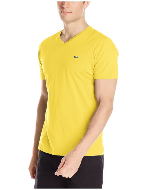 Lacoste Men's Short Sleeve Jersey Pima V Neck T-Shirt