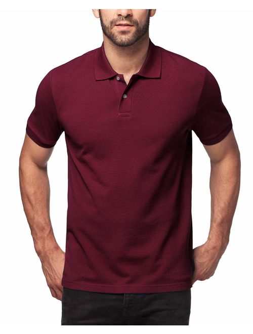 LAPASA Polo Shirt for Men Longer Back-Hem, Short Sleeve Golf Polo M19 - Slim Fit