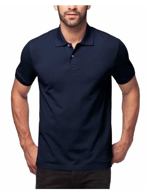 LAPASA Polo Shirt for Men Longer Back-Hem, Short Sleeve Golf Polo M19 - Slim Fit