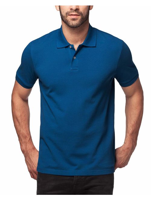 LAPASA Polo Shirt for Men Longer Back-Hem, Short Sleeve Golf Polo M19 - Slim Fit