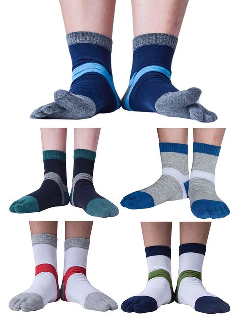 Men's Toe Socks 5 Finger Crew Cotton (Pack of 4/5 / 6)