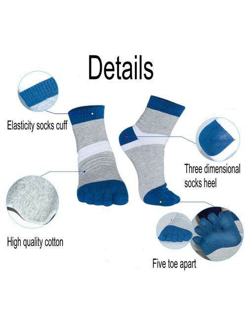 Men's Toe Socks 5 Finger Crew Cotton (Pack of 4/5 / 6)