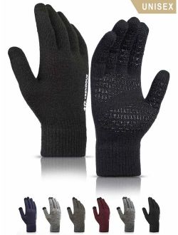 TRENDOUX Winter Gloves Men Women Unisex Touch Screen Glove - Non-slip Grip - Elastic Cuff - Knit Warm Stretchy Material