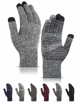 TRENDOUX Winter Gloves Men Women Unisex Touch Screen Glove - Non-slip Grip - Elastic Cuff - Knit Warm Stretchy Material