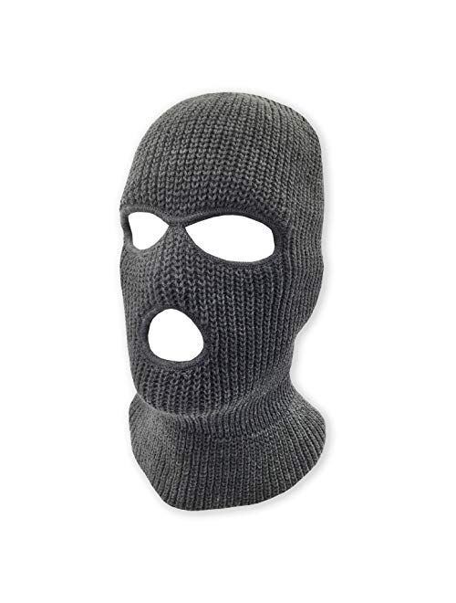 3 Hole Beanie Face Mask Ski - Warm Double Thermal Knitted - Men and Women