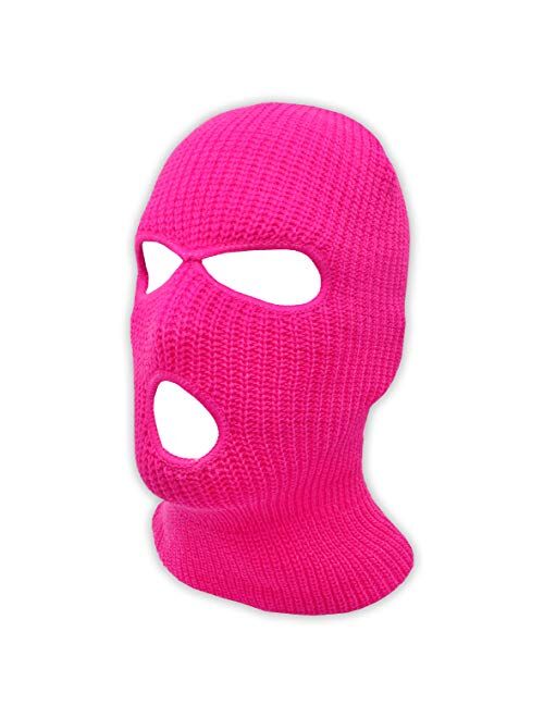 3 Hole Beanie Face Mask Ski - Warm Double Thermal Knitted - Men and Women