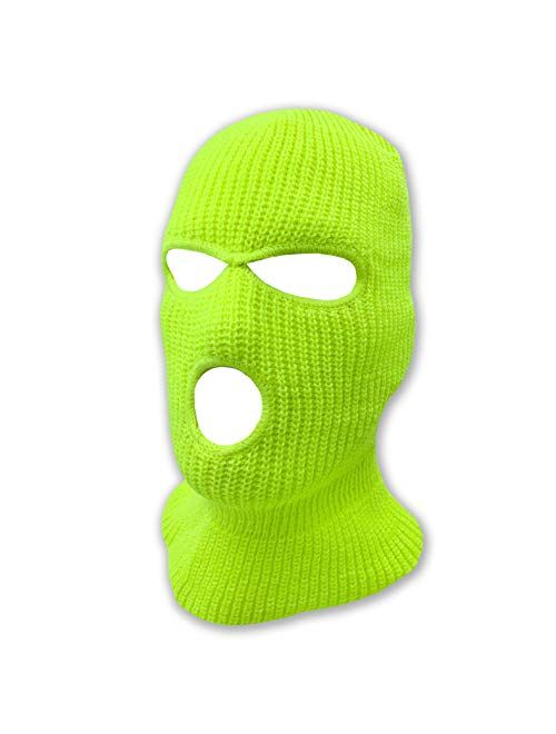 3 Hole Beanie Face Mask Ski - Warm Double Thermal Knitted - Men and Women