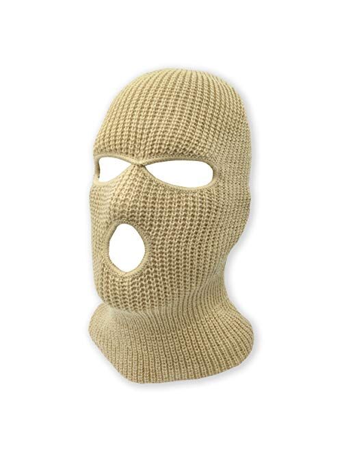 3 Hole Beanie Face Mask Ski - Warm Double Thermal Knitted - Men and Women