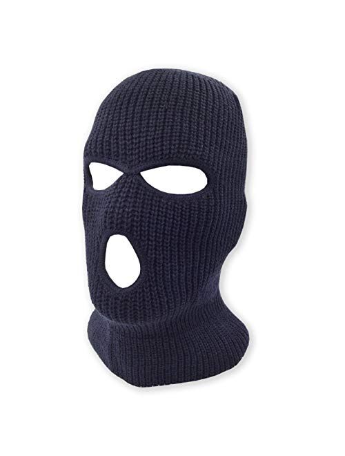 3 Hole Beanie Face Mask Ski - Warm Double Thermal Knitted - Men and Women