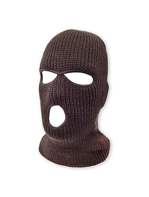 3 Hole Beanie Face Mask Ski - Warm Double Thermal Knitted - Men and Women