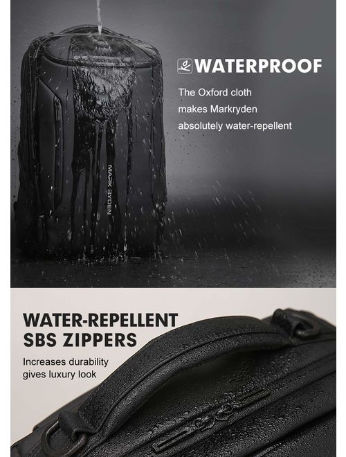 Markryden Water-proof Business laptop Backpack for School Travel Work Fits 17.3 Laptop