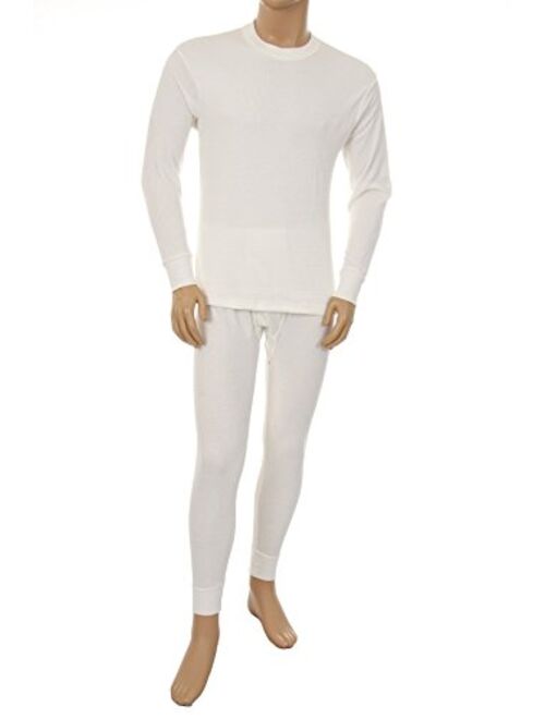 BASICO Men's 2pc Long John Thermal Underwear Set 100% Cotton