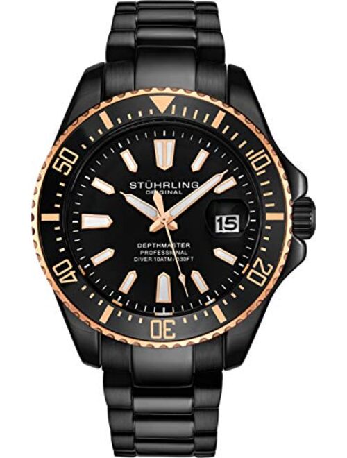 Stuhrling Original Watches for Men - Pro Diver Watch - Sports Watch for Men with Screw Down Crown for 330 Ft. of Water Resistance - Analog Dial, Quartz Movement - Mens Wa