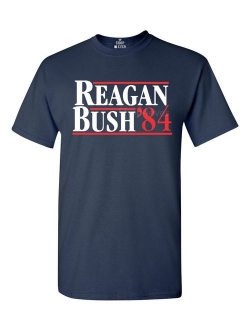 shop4ever Short Sleeve Reagan Bush 84 T-Shirt Presidential Campaign Crew Neck T- Shirts