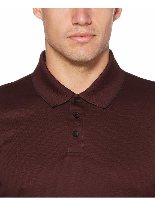 Perry Ellis Men's 3 Button Long Sleeve Jacquard Polo