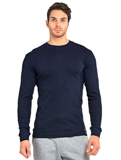 Men's Cotton Solid Classic Waffle-Knit Heavy Thermal Top