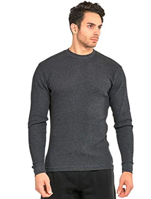 Men's Cotton Solid Classic Waffle-Knit Heavy Thermal Top