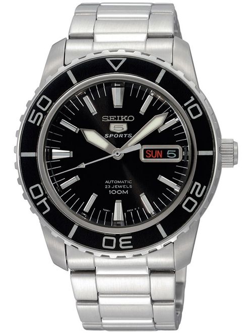 Seiko 5 SNZH55 Automatic Black Dial Stainless Steel Mens Watch