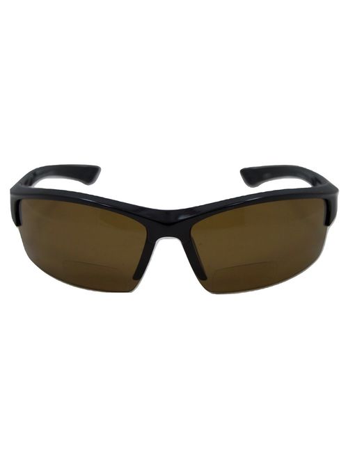 In Style Eyes Magnificent Maui Wrap Polarized Nearly Invisible Line Bifocal Sunglasses