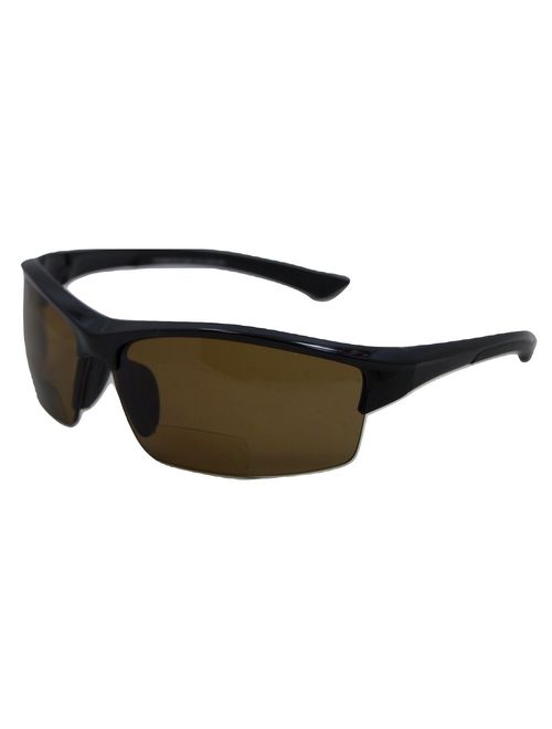 In Style Eyes Magnificent Maui Wrap Polarized Nearly Invisible Line Bifocal Sunglasses