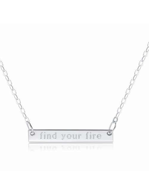 Buy Bar Necklace [Find Your Fire Engraved] - (Horizontal - Believe It ...
