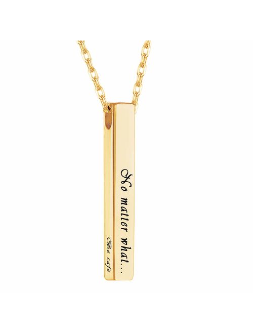 DesignForYou Personalized 3D Vertical Bar Necklace Engraved Names Necklace Custom Dainty Jewelry Gift for Men