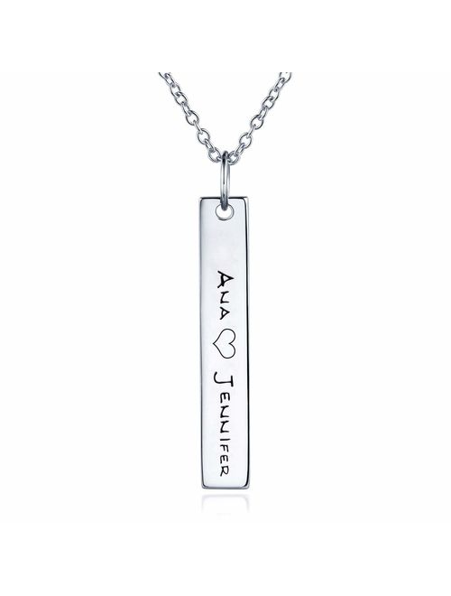 Personalized Vertical Bar Necklace Engraved Name Pendant with Birthstone Customized Name Necklace Jewelry Gift for Couple