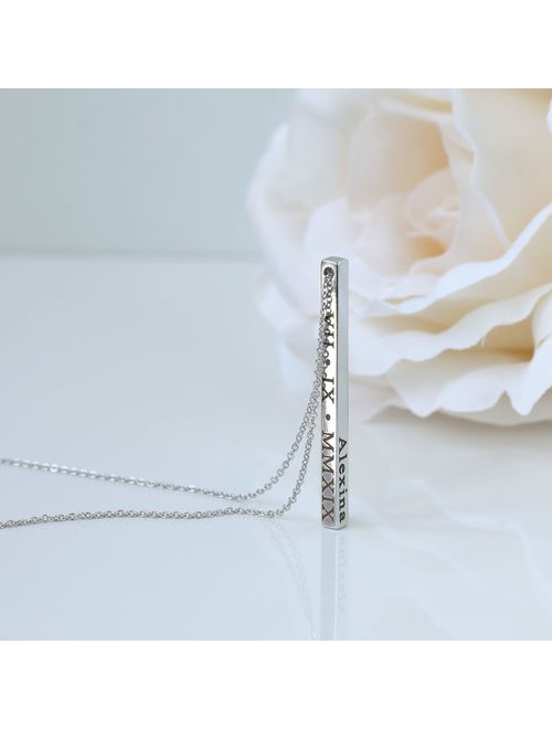 Personalized Vertical Necklace Necklaces for Women Name Jewelry Necklace Necklace Bridesmaid Proposal Coordinate Jewelry - 4SBN-D