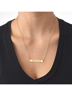 MyNameNecklace Personalized Bar Necklace Engraved Name Necklace Nameplate Bar-Christmas Jewelry Gift- Women Custom Pendant