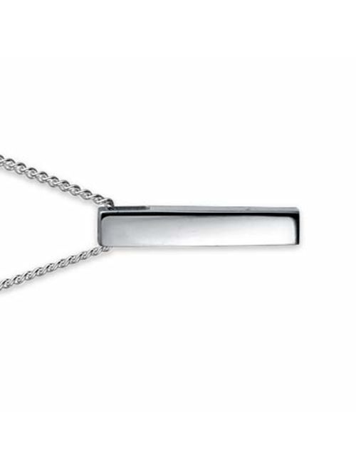 Simple Geometric Minimalist Engravable Vertical Bar Pendant Necklace For Women For Teen 925 Sterling Silver Personalize