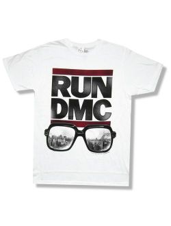 Run DMC "Sunglasses" White T-Shirt New Adult