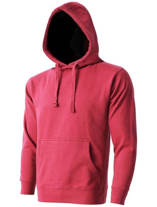 Hat and Beyond Mens Fleece Pullover Hoodie Heavyweight Sweatshirts 1HCA0009 (Small/1hca09_Hotpink)