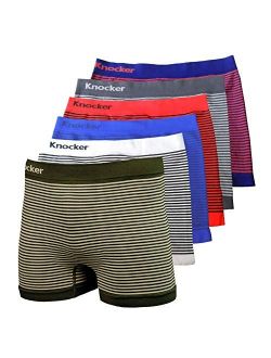 Knocker Nylon Stretchable Compression Boxer Brief 6-pcs Set, Assorted Colors