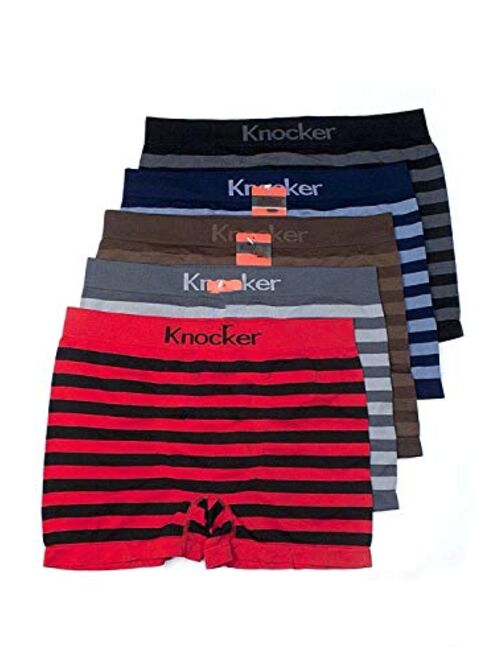 Knocker Nylon Stretchable Compression Boxer Brief 6-pcs Set, Assorted Colors